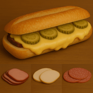 Le Géant Tradi (jambon ou salami ou poulet)